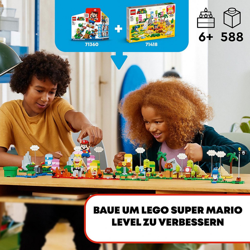 Купить LEGO LEGO Super Mario 71418 Levels: Kreativbox Leveldesigner-Set  LEGO Super Mario 71418 Уровни: набор для создания творческих уровней в  интернет-магазине Diskontshop.eu Германия всего за 7 823 руб. в