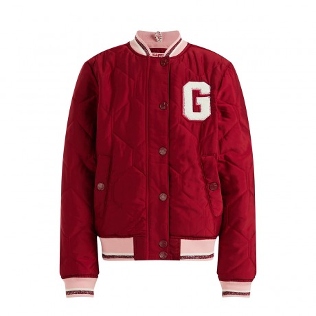 WE Fashion Madchen-Stepp-Bomberjacke mit Emblem Blazer fur Madchen Куртка-бомбер стеганая с эмблемой для девочек