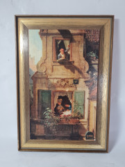 Картина винтажная &quot;Перехваченное любовное письмо&quot; Spitzweg, 34,5 x 23,5 см, Германия, 1960-70гг.