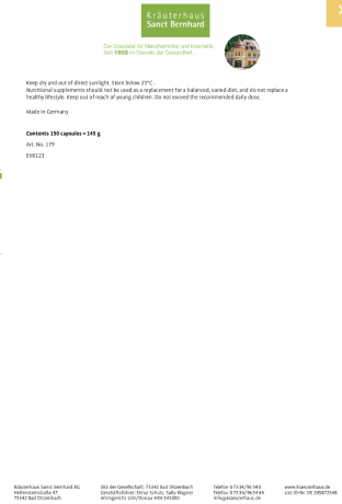 Krauterhaus Sanct Bernhardt A-Z Capsules 50+ Мультивитаминно-минеральный комплек для людей старше 50 лет, 150 капсул 