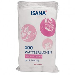 ISANA Watteballchen Ватные шарики для всех типов кожи 100 шт.