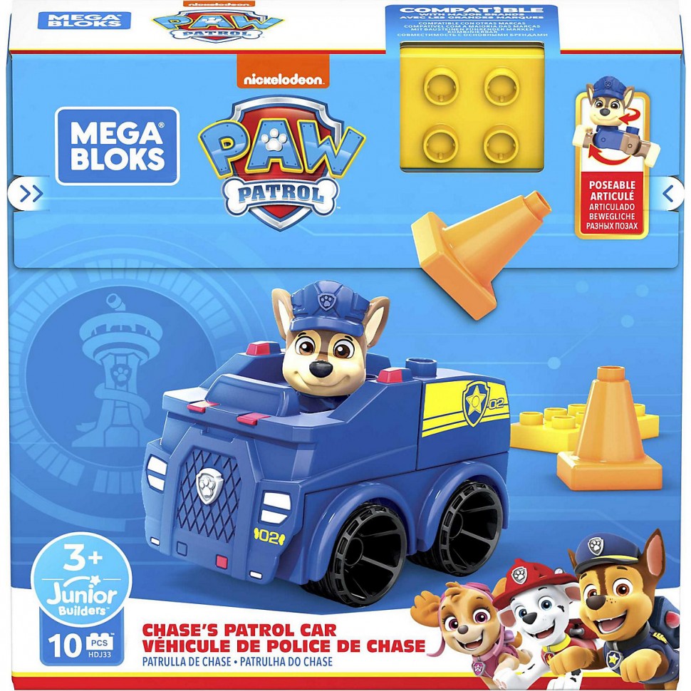 Купить Mattel Mega Bloks Paw Patrol Chases Patrol Car Mega Bloks Щенячий  патруль Погоня за патрульной машиной в интернет-магазине Diskontshop.eu  Германия всего за 1 433 руб. в