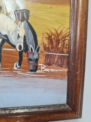 Картина винтажная Braun &quot;Повозка&quot;, в раме, 27.5 x 23 см, Германия, 1970-80гг.