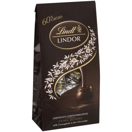 Lindt Lindor Kugeln Dark 60% Какао Горький шоколад с начинкой 136г
