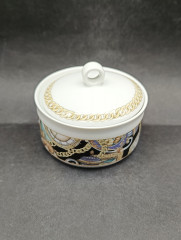 Сахарница винтажная Eschenbach / Коллекция Living Colours, с ярким декором, фарфор, 9.5 х 8 см, Германия, 1970-80гг.