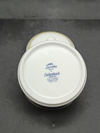 Сахарница винтажная Eschenbach / Коллекция Living Colours, с ярким декором, фарфор, 9.5 х 8 см, Германия, 1970-80гг.