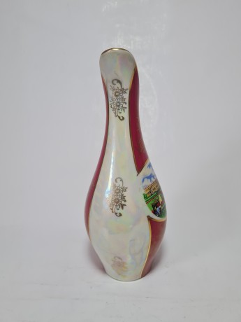 GVD BAVARIA Фарфоровая ваза-кувшин с позолотой "Королевский замок", 19см, Германия, 1970-80гг.