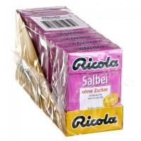 Ricola Salbei Box ohne Zucker Рикола Конфеты без сахара, Шалфей, Коробка 10 шт. x 50 г