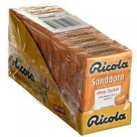 Ricola Sandorn Box ohne Zucker Рикола Конфеты без сахара, Облепиха, Коробка 10 шт. x 50 г