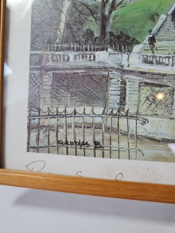 Georges B. Картина в раме "Парижский собор", 41.5см x 32см, 1970-80гг.