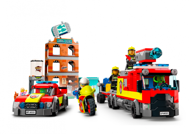 LEGO City Fire 4er Set, ЛЕГО НАБОР 60318 Пожарный вертолёт + 60319 Пожарная бригада и полицейская погоня + 60320 Пожарная часть + 60321 Пожарная команда