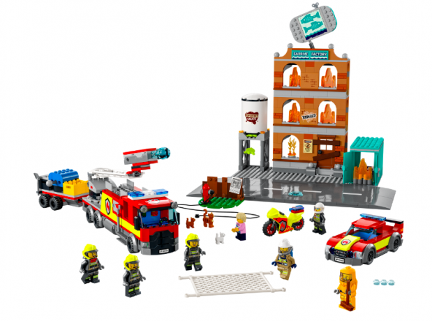 LEGO City Fire 4er Set, ЛЕГО НАБОР 60318 Пожарный вертолёт + 60319 Пожарная бригада и полицейская погоня + 60320 Пожарная часть + 60321 Пожарная команда