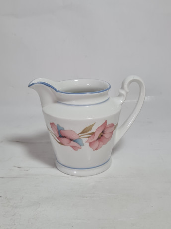 Набор для чая винтажный Winterling Marktleuthen Bavaria с розовыми и голубыми цветами, чайник, молочник, сахарница, фарфор, Германия, 1970-80гг.