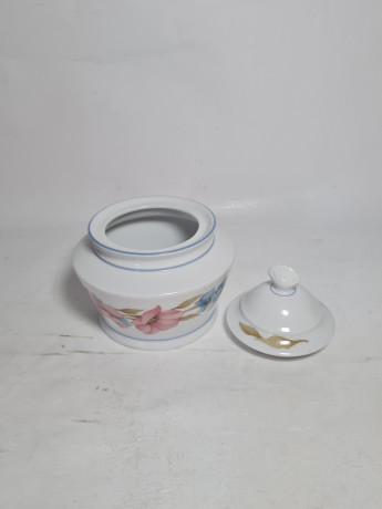 Набор для чая винтажный Winterling Marktleuthen Bavaria с розовыми и голубыми цветами, чайник, молочник, сахарница, фарфор, Германия, 1970-80гг.