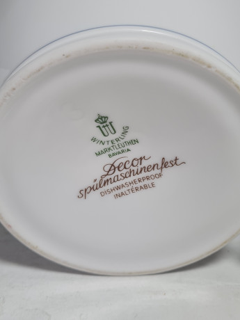 Набор для чая винтажный Winterling Marktleuthen Bavaria с розовыми и голубыми цветами, чайник, молочник, сахарница, фарфор, Германия, 1970-80гг.