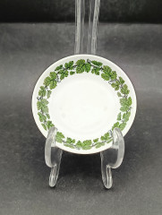 Блюдце винтажное Meissen, зеленый растительный декор, фарфор, 8 см, Германия, 1970-80гг.