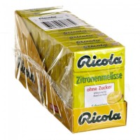 Ricola Krauter Box ohne Zucker Рикола Конфеты без сахара, Лимонная Мелисса, Коробка 10 шт. x 50 г