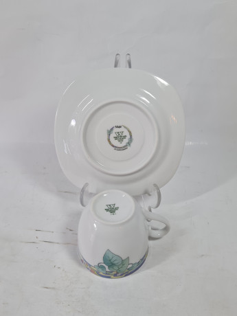 Чайная пара винтажная Winterling Kirchenlamitz / Maja с декором в пастельных тонах , фарфор, Германия, 1960-70гг.