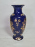 Ваза винтажная Feinstes Chinesischer Porzellan темно-синяя с золотистым декором, ручная работа, фарфор, 21 см, Китай, 1960-70гг.