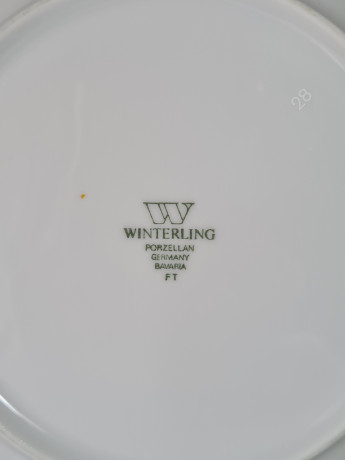 Чайное трио винтажное Winterling Bavaria с бирюзово-синим декором, фарфор, Германия, 1960-70гг.