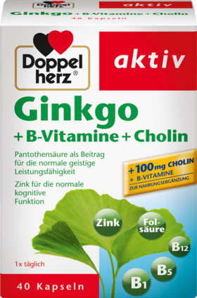Doppelherz Гинко + B-Витаминe + Cholin Капсулы, 40 шт