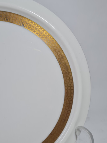 Блюдо винтажное Rosenthal  / Selb Plossberg Bavaria с золотым орнаментом, фарфор, 28 см, Германия, 1970-80гг.