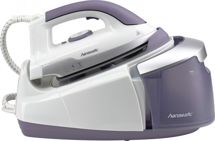Hanseatic Hanseatic Dampfbugelstation 85489695, 1200 ml Wassertank, Keramiksohle Ганзейская паровая гладильная станция 85489695, резервуар для воды 1200 мл, керамическая подошва
