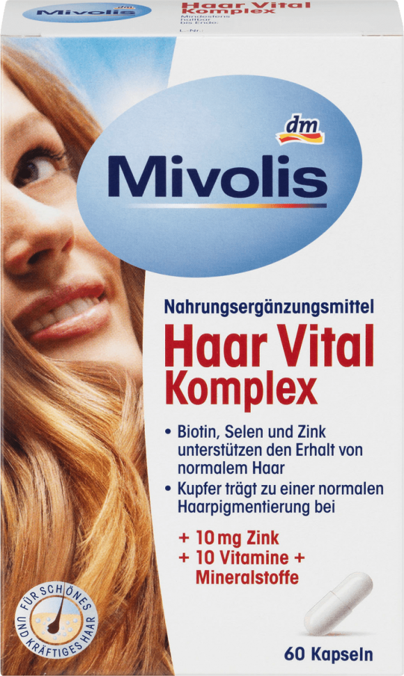 Mivolis Haar Vital Komplex Kapseln  Витаминный комплекс для волос, 60 шт
