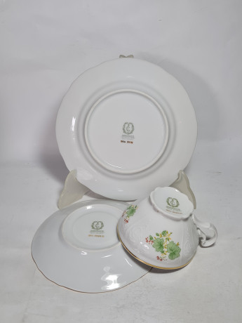 Чайное трио винтажное Bernadotte Czech "Вьюнки", фарфор, Чехословакия, 1970-80гг.