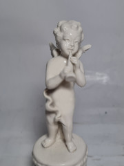Статуэтка винтажная &quot;Ангел с флейтой&quot;, белый фарфор, Vecchia Bassano, 14,5 x 6 см, Италия, 1960-70гг.