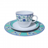 Чайный сервиз винтажный Winterling Bavaria на 5 персон с бирюзово-синим декором, фарфор, Германия, 1960-70гг.
