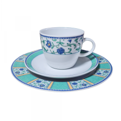 Чайный сервиз винтажный Winterling Bavaria на 5 персон с бирюзово-синим декором, фарфор, Германия, 1960-70гг.