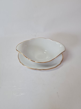 Schirnding Фарфоровый соусник с позолоченным краем, Германия, 1960-70гг.