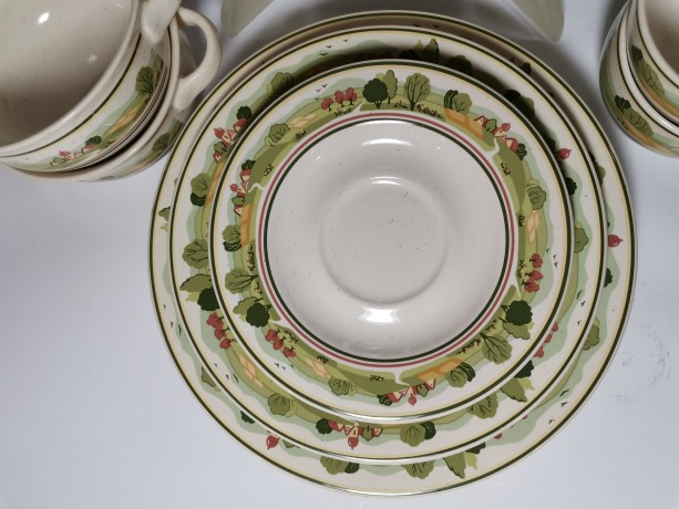 Pfalzkeramik "Heimatliebe", Пфальзкерамик Обеденный сервиз с сельскими пейзажами на 2 персоны, 10 предметов, 1975-1980гг