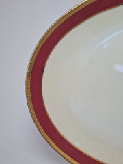 Seltmann Weiden Винтажное блюдо с бордово-позолоченным ободком, 31см x 21,5см, Германия, 1960-70гг.