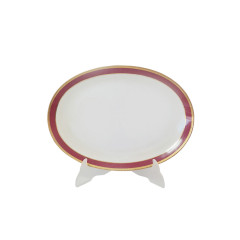 Seltmann Weiden Винтажное блюдо с бордово-позолоченным ободком, 31см x 21,5см, Германия, 1960-70гг.