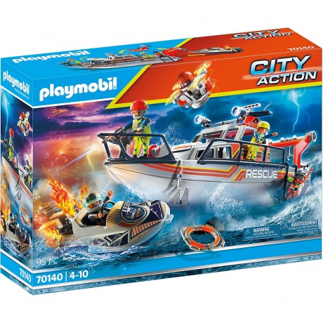 PLAYMOBIL PLAYMOBIL 70140 Seenot: Loscheinsatz mit Rettungskreuzer PLAYMOBIL 70140 Distress: миссия по тушению пожара со спасательным кораблем