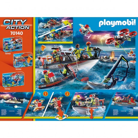 PLAYMOBIL PLAYMOBIL 70140 Seenot: Loscheinsatz mit Rettungskreuzer PLAYMOBIL 70140 Distress: миссия по тушению пожара со спасательным кораблем