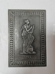 Buderus, Будерус Декоративная бронзовая настенная плитка &quot;Муза танца Терпсихора, 14см х 10см, Германия 1983