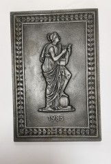 Buderus, Будерус Декоративная бронзовая настенная плитка &quot;Муза танца Терпсихора, 14см х 10см, Германия 1983