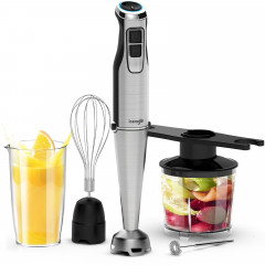 Aoucheni Aoucheni Stabmixer Purierstab Set Elektrischer 4 in 1 Mixer, 1000,00 W, inklusive Zerkleinerer, Messbecher, Milchaufschaumer und Schneebesen  Ручной блендер Aoucheni, набор стержней для очистки, электрический миксер 4 в 1, 1000,00 Вт, включая изм