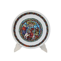 DE LIMOGES Коллекционная номерная тарелка №CD463 из серии "Весть о великой радости" Noёl Vitral (Ноэль Витраль) с сертификатом, 21,5см, Франция, 1977г