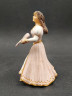 Статуэтка винтажная миниатюрная Schleich "Женщина в розовом платье с веером", фарфор, 9 х 6 см, Китай, 1960-70гг.