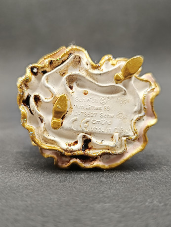 Статуэтка винтажная миниатюрная Schleich "Женщина в розовом платье с веером", фарфор, 9 х 6 см, Китай, 1960-70гг.