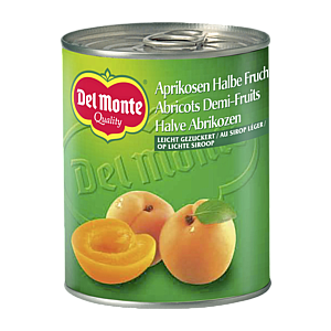 Del Monte Абрикосы, половинки фруктов в сиропе 135г