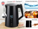 JUNG JUNG Wasserkocher ADLER AD1345S Wasserkocher mit Temperatureinstellung Digital Kettle, 1.7 l, 2200 W, LED Touch Display Digital, 2200W, Edelstahl Kocher Cool Touch Kettle Чайник JUNG Чайник ADLER AD1345S с регулировкой температуры, цифровой чайник,