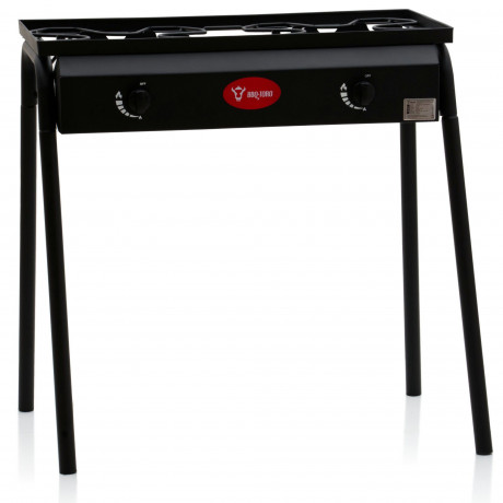 BBQ-Toro BBQ-Toro Gaskocher Gas Grilltisch mit Windschutz, Gusseisen Gaskocher 2 Brenner, 12kw  Газовая плита BBQ-Toro, газовый гриль-стол с защитой от ветра, чугунная газовая плита, 2 конфорки, 12 кВт