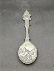 Ложка винтажная WMF Zinn "Замок Штольценфельс", юбилейная, олово, 19 см, Германия, 1987 год.