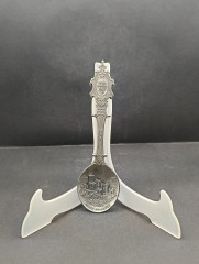 Ложка винтажная WMF Zinn "Замок Штольценфельс", юбилейная, олово, 19 см, Германия, 1987 год.