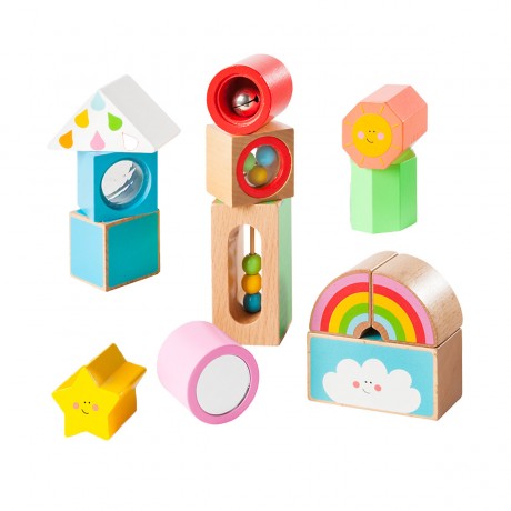 howa Kreativ Bausteine aus Holz my rainbow Креативные строительные блоки из дерева моя радуга